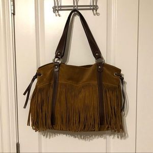 Cavalcanti suede leather bag with tassel detail
